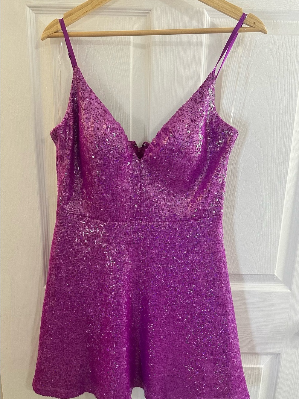 Sparkling Purple Sequin Cocktail Prom Dress